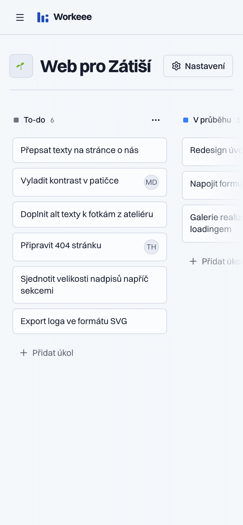 Nástěnka na telefonu.